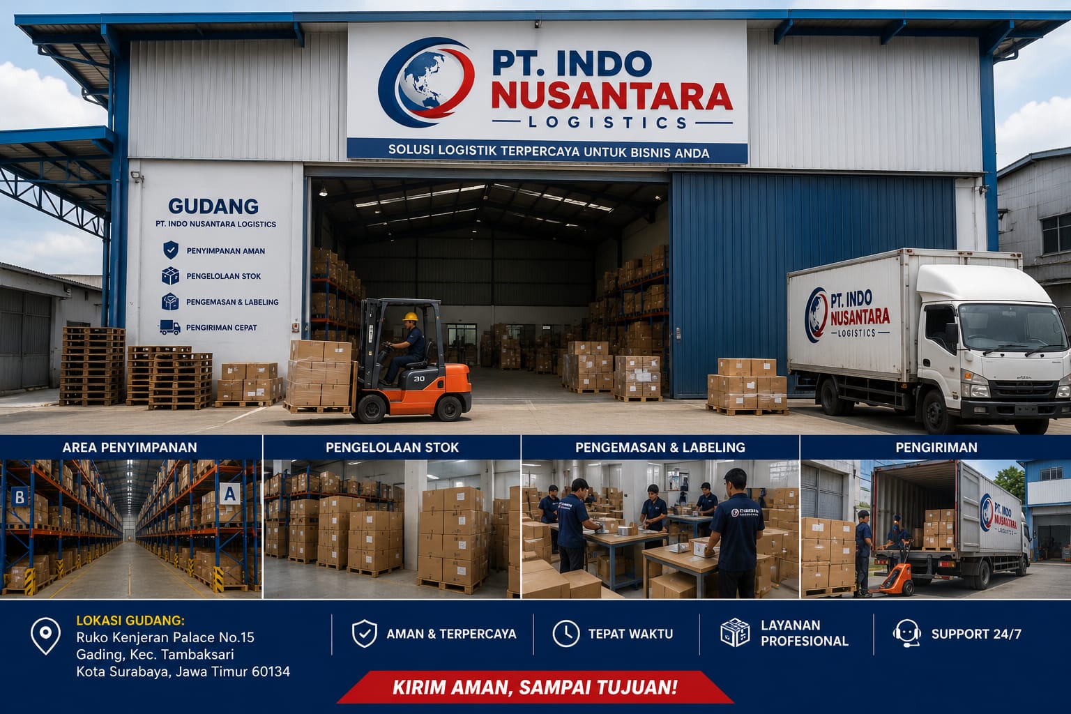 Gudang PT Indo Nusantara Logistics di Surabaya